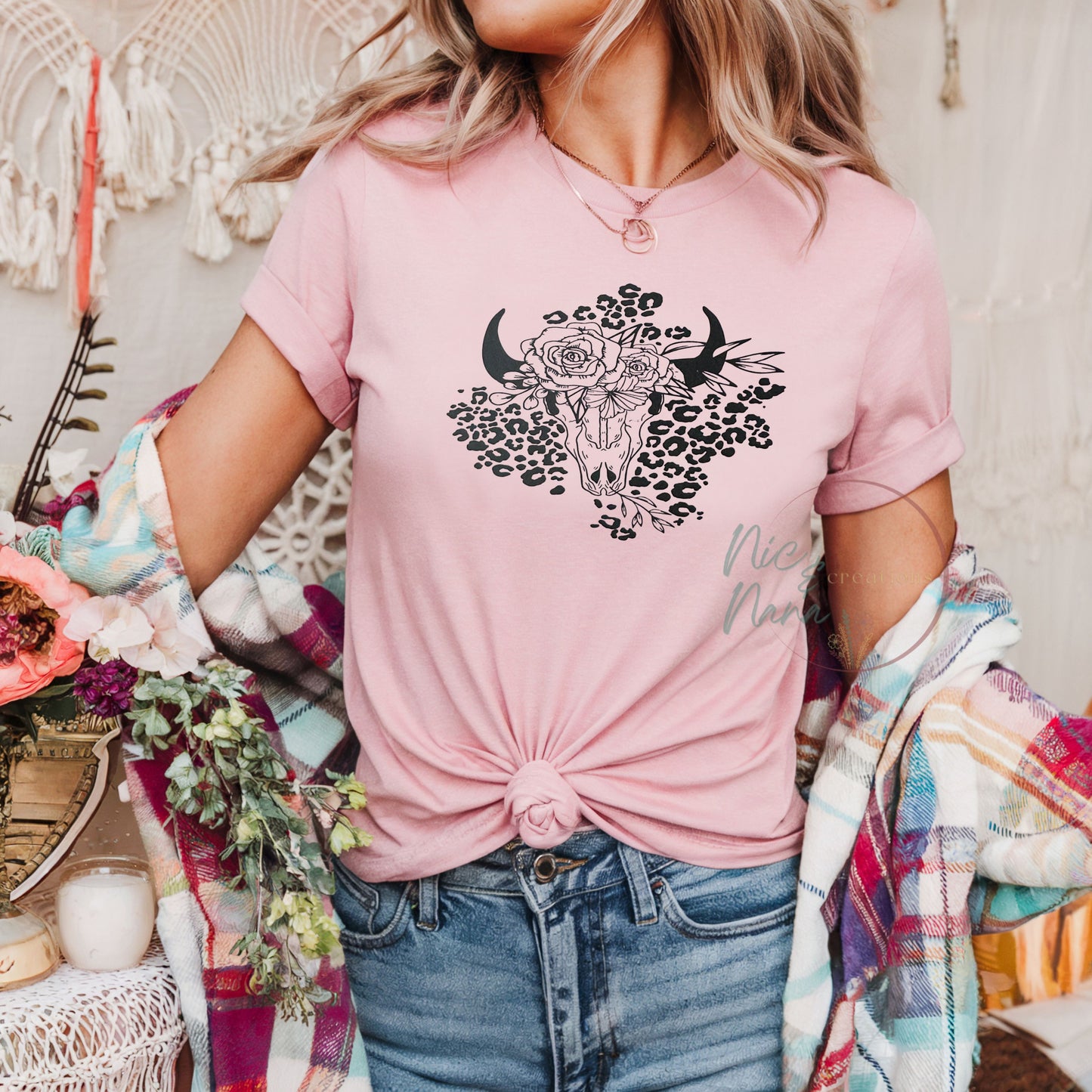 Flower Bull Skull Cheetah