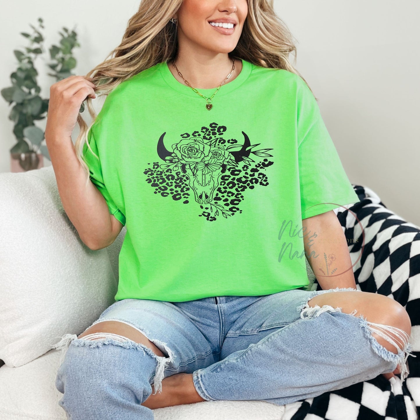 Flower Bull Skull Cheetah