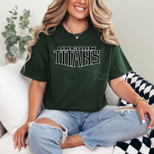 Oregon Titans - Black wording / white outline
