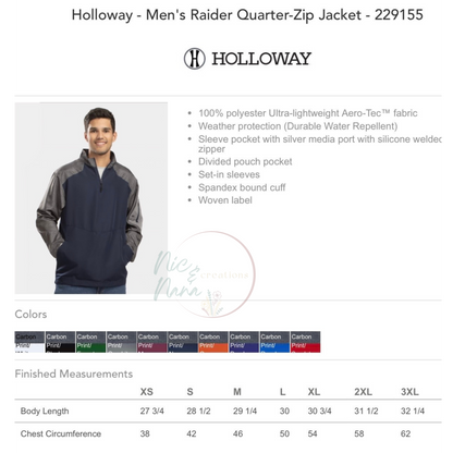 Quarter Zip Jacket *VERY LIMITED INVENTORY*